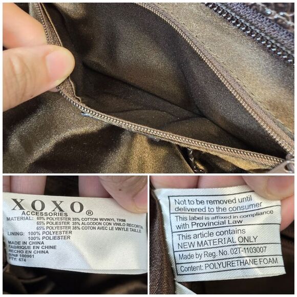 Y2K Vintage XOXO Leopard Logo Brown Shoulder Bag 2000s - Picture 15 of 16